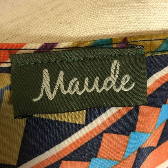 Anthropologie Geometric Orange Mini Shift Dress Size S - Picture 5 of 5